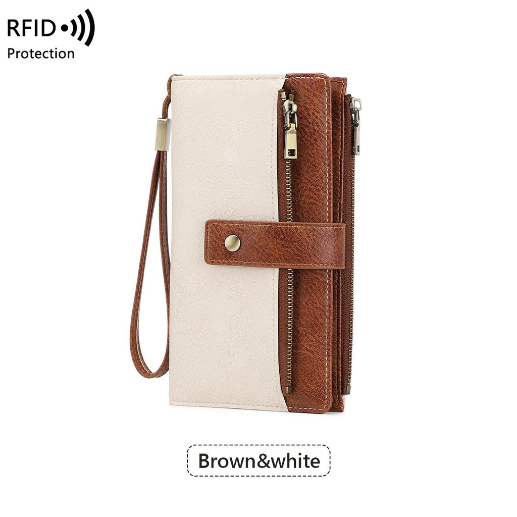Portefeuille en cuir pour femme avec protection RFID