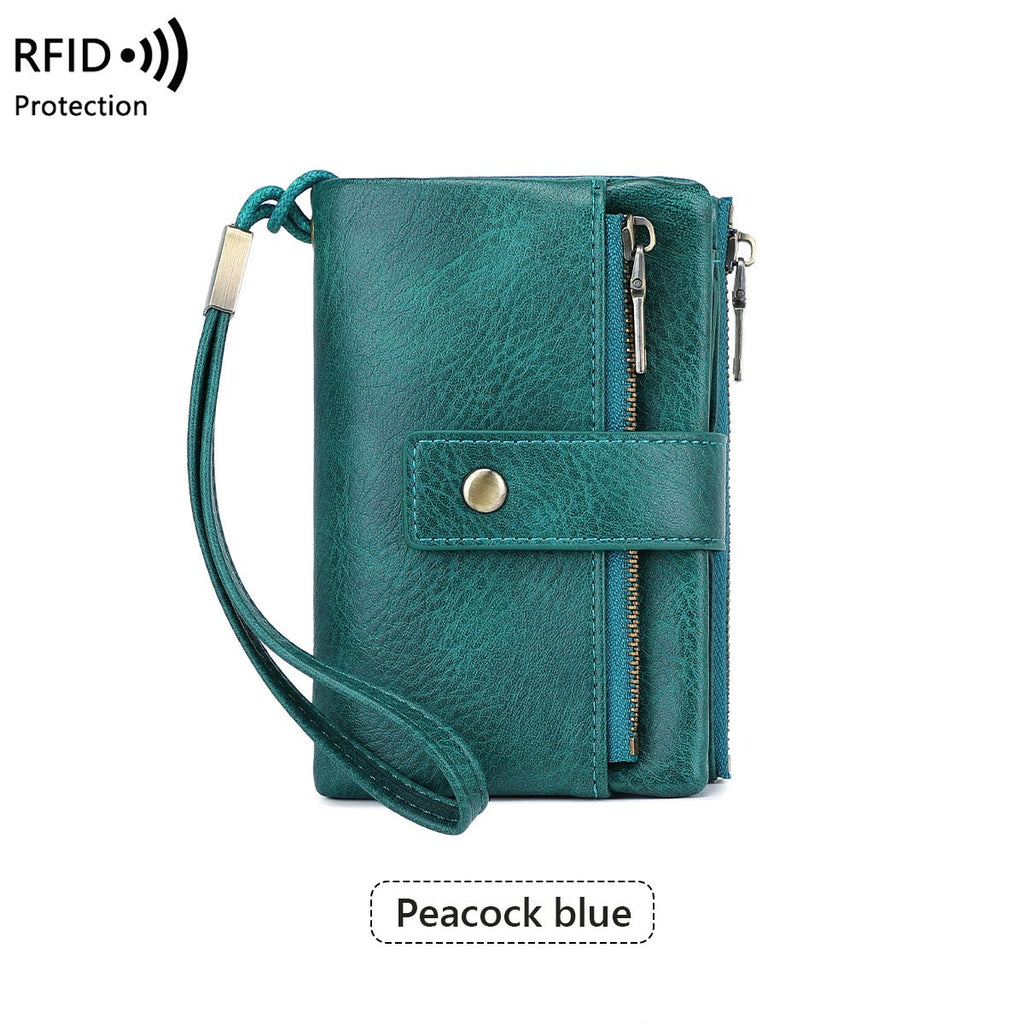 Portefeuille en cuir pour femme avec protection RFID