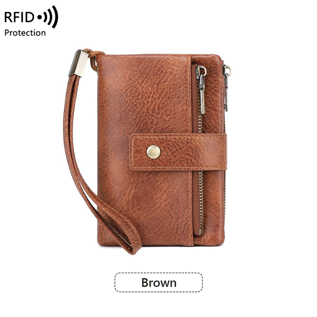 Portefeuille en cuir pour femme avec protection RFID