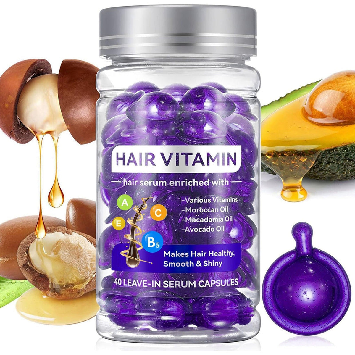 Sérum capillaire 2026 à l'huile d'argan – enrichi en vitamines, répare les dommages. Dompte les frisottis, apporte une brillance éclatante. Parfait pour les soins quotidiens. Vos cheveux