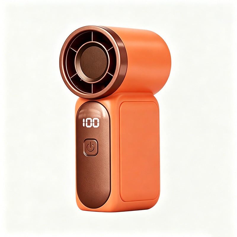 Mini ventilateur portable avec écran LED – Ventilateur turbo de poche à 5 vitesses. Rechargeable par USB, refroidissement rapide pour les voyages et le maquillage. Cadeau parfait. Portable