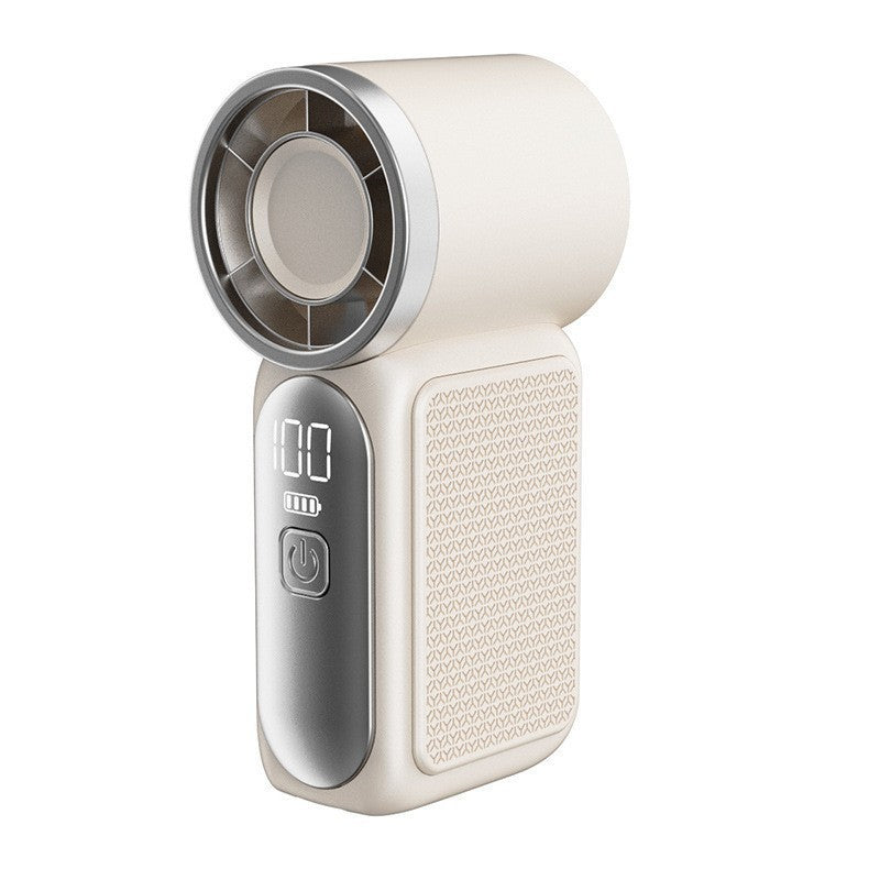 Mini ventilateur portable avec écran LED – Ventilateur turbo de poche à 5 vitesses. Rechargeable par USB, refroidissement rapide pour les voyages et le maquillage. Cadeau parfait. Portable
