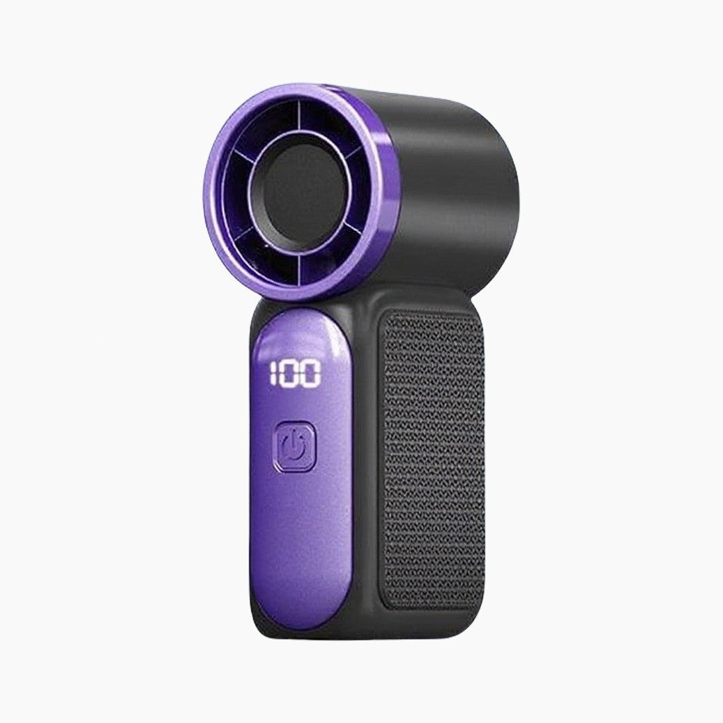 Mini ventilateur portable avec écran LED – Ventilateur turbo de poche à 5 vitesses. Rechargeable par USB, refroidissement rapide pour les voyages et le maquillage. Cadeau parfait. Portable