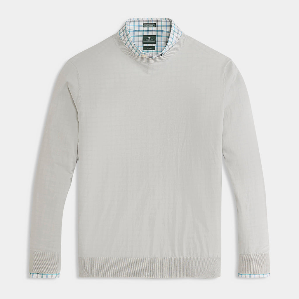 Oyster Gray Cotton Crewneck