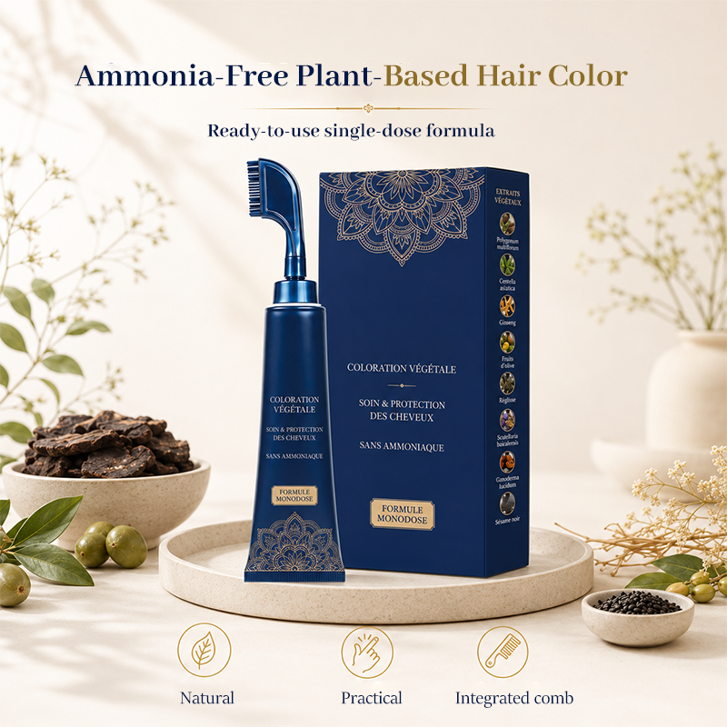 Peigne de coloration capillaire aux extraits végétaux pour usage domestique