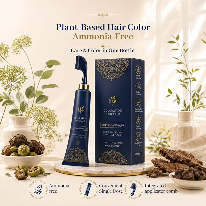 Peigne de coloration capillaire aux extraits végétaux pour usage domestique