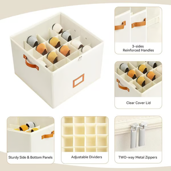 Organisateur de chaussures en tissu, boîte de rangement