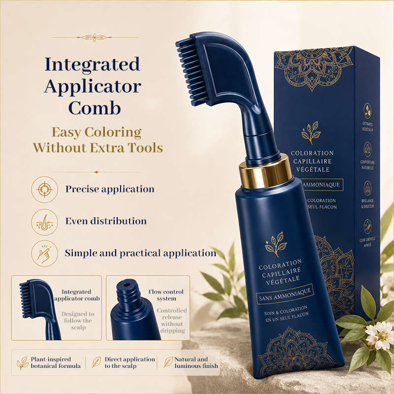 Peigne de coloration capillaire aux extraits végétaux pour usage domestique