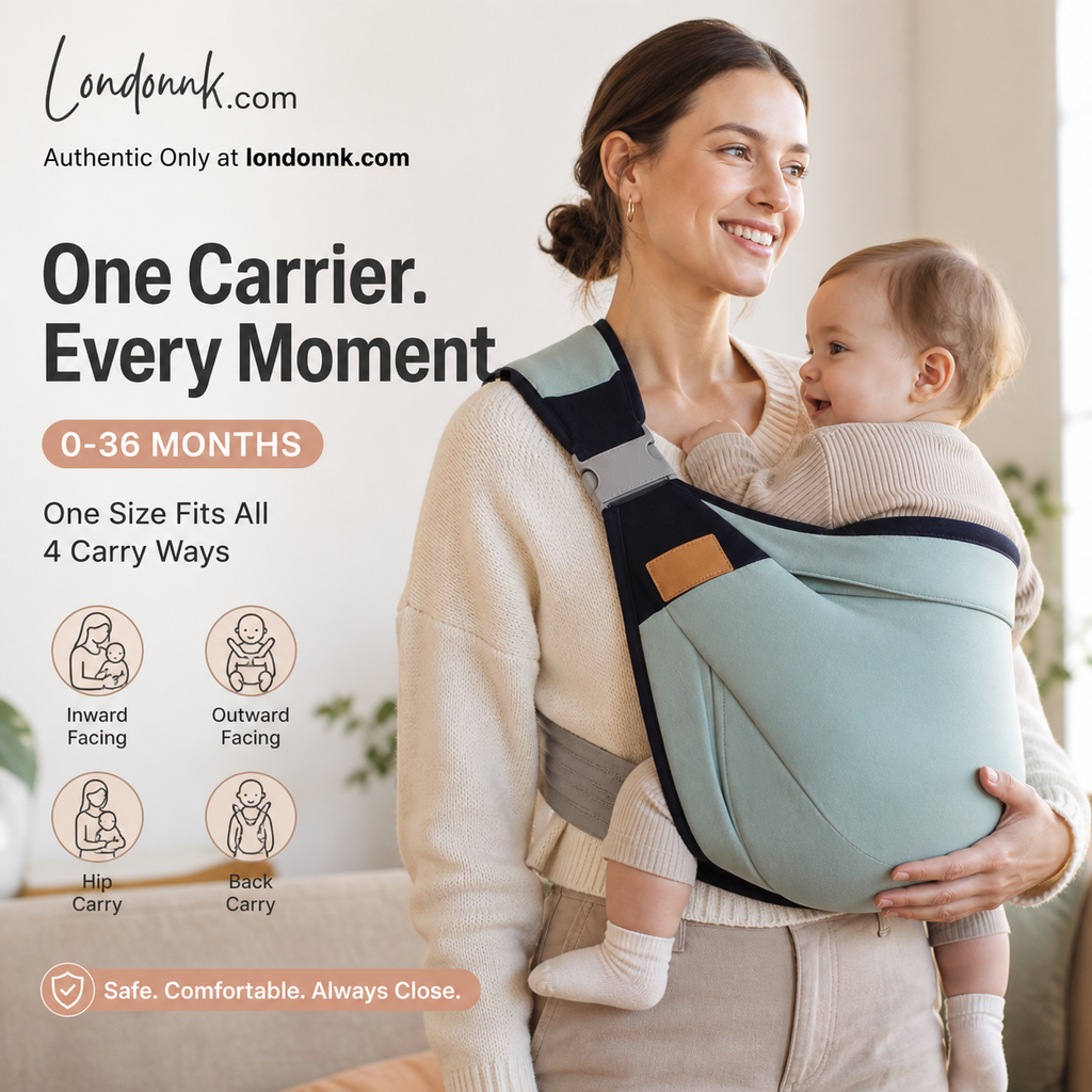 Porte-bébé respirant 4-en-1 – 0-36 Mois, ventral/dorsal/face au parent/face au monde – Confort mains libres pour le parent et le bébé !