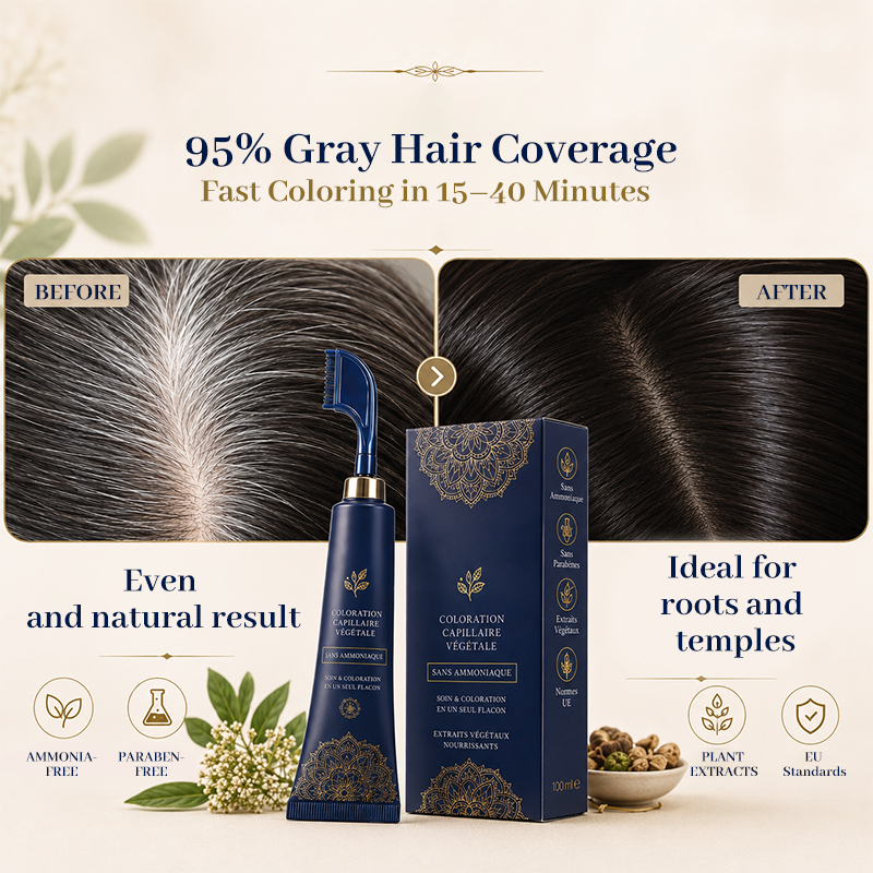 Peigne de coloration capillaire aux extraits végétaux pour usage domestique