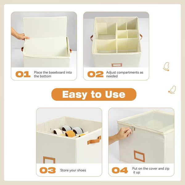 Organisateur de chaussures en tissu, boîte de rangement