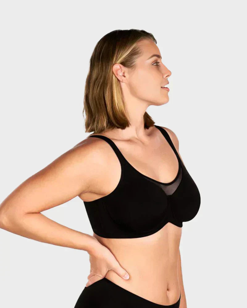 Soutien-gorge grande taille élégant et transparent à couvrance totale pour femme