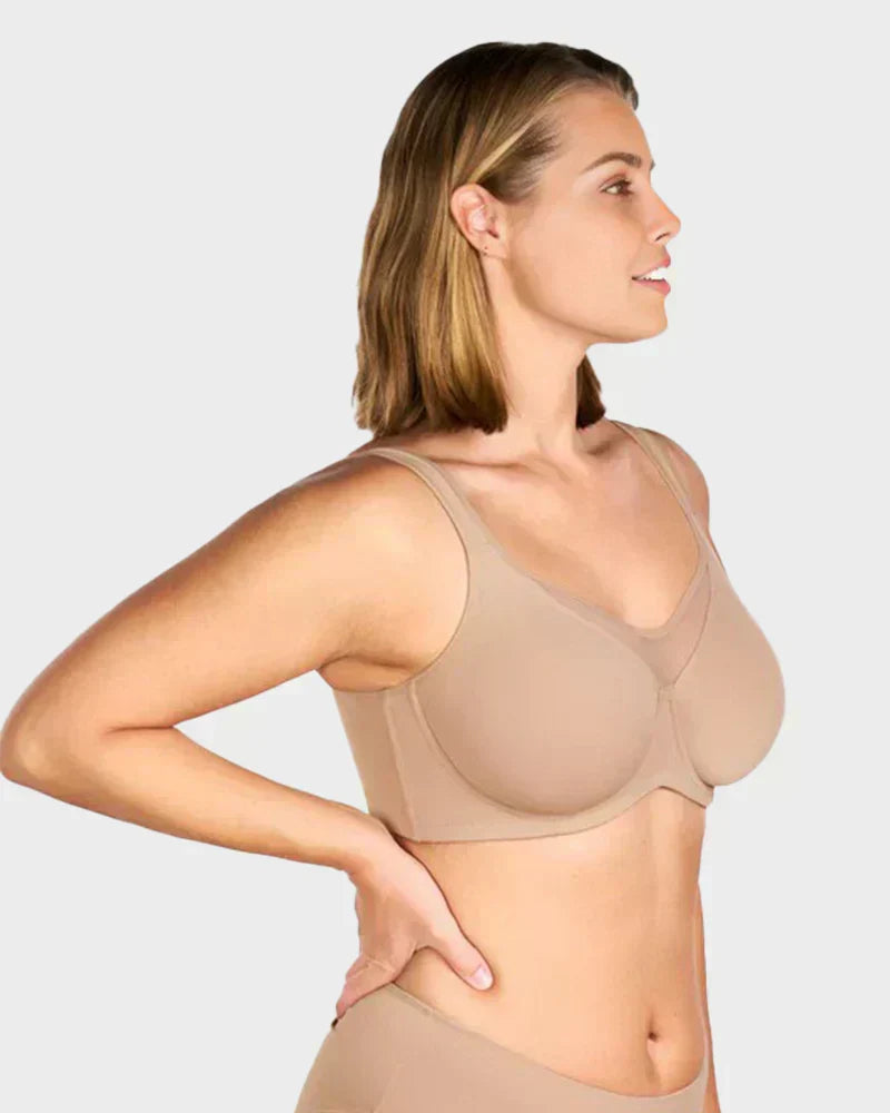 Soutien-gorge grande taille élégant et transparent à couvrance totale pour femme