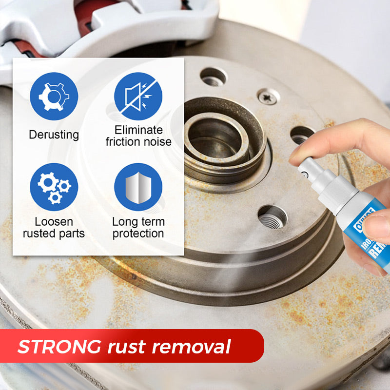 Spray Antirouille Multi-Usages – La rouille est partie, le métal comme neuf ! Dissout la rouille au contact – roues, outils, chaînes, et plus encore.