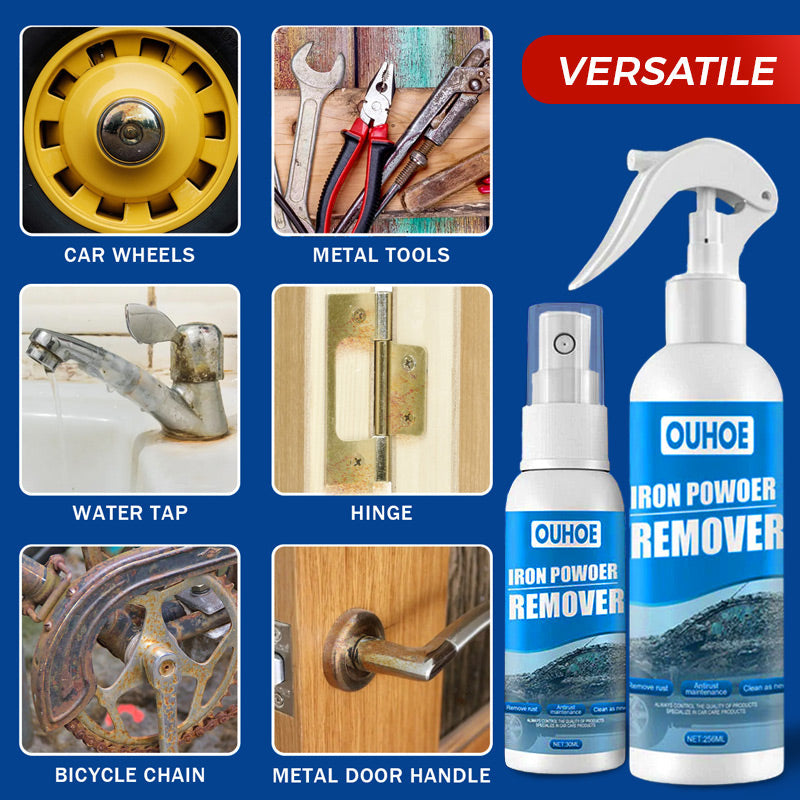 Spray Antirouille Multi-Usages – La rouille est partie, le métal comme neuf ! Dissout la rouille au contact – roues, outils, chaînes, et plus encore.