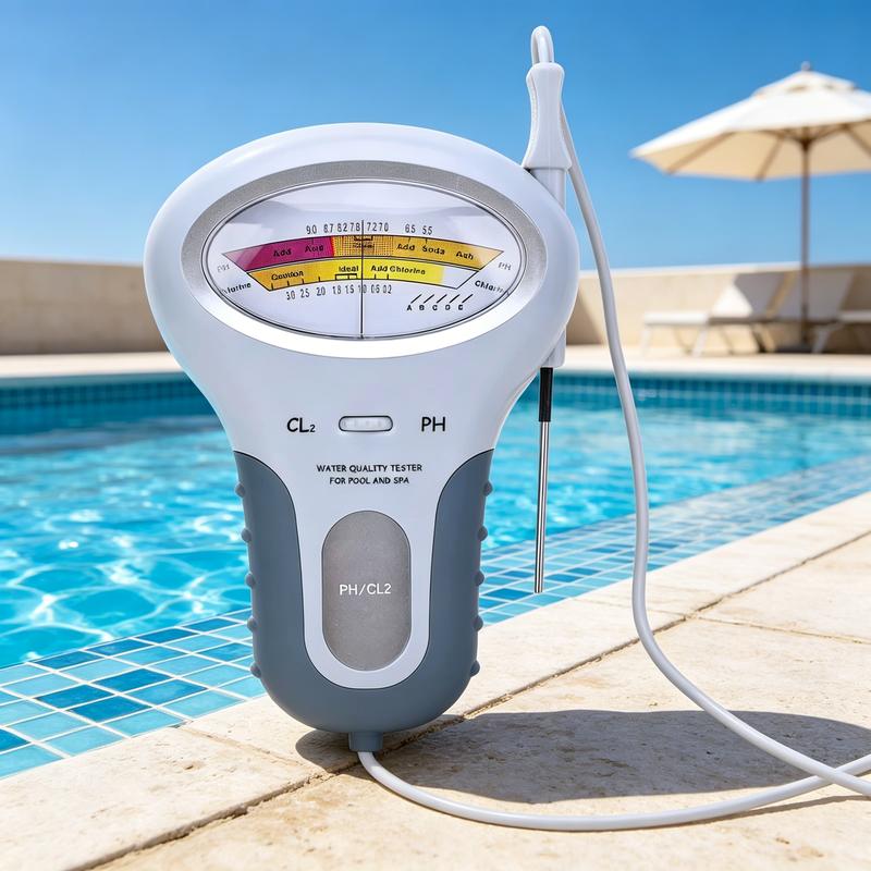 Testeur de pH et de chlore pour piscines – Mesure précise du pH et du chlore dans votre piscine – simple, rapide et fiable.