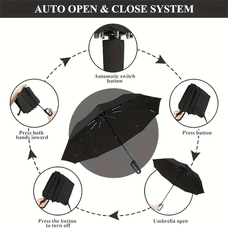 Parapluie pliant automatique – Coupe-vent, imperméable et compact