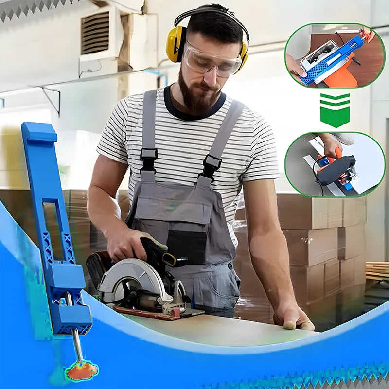 COUPES INSTABLES ? RÉGLEZ ÇA VITE ! Base de guidage réglable – Verrouillage bidirectionnel, ajustement libre de la largeur, installation rapide sans perçage – Résultats précis !