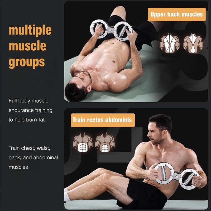 Exerciceur Bras et Poitrine – Poignées rotatives à 360°, résistance de 12 LB, compact pour la maison ou le bureau.