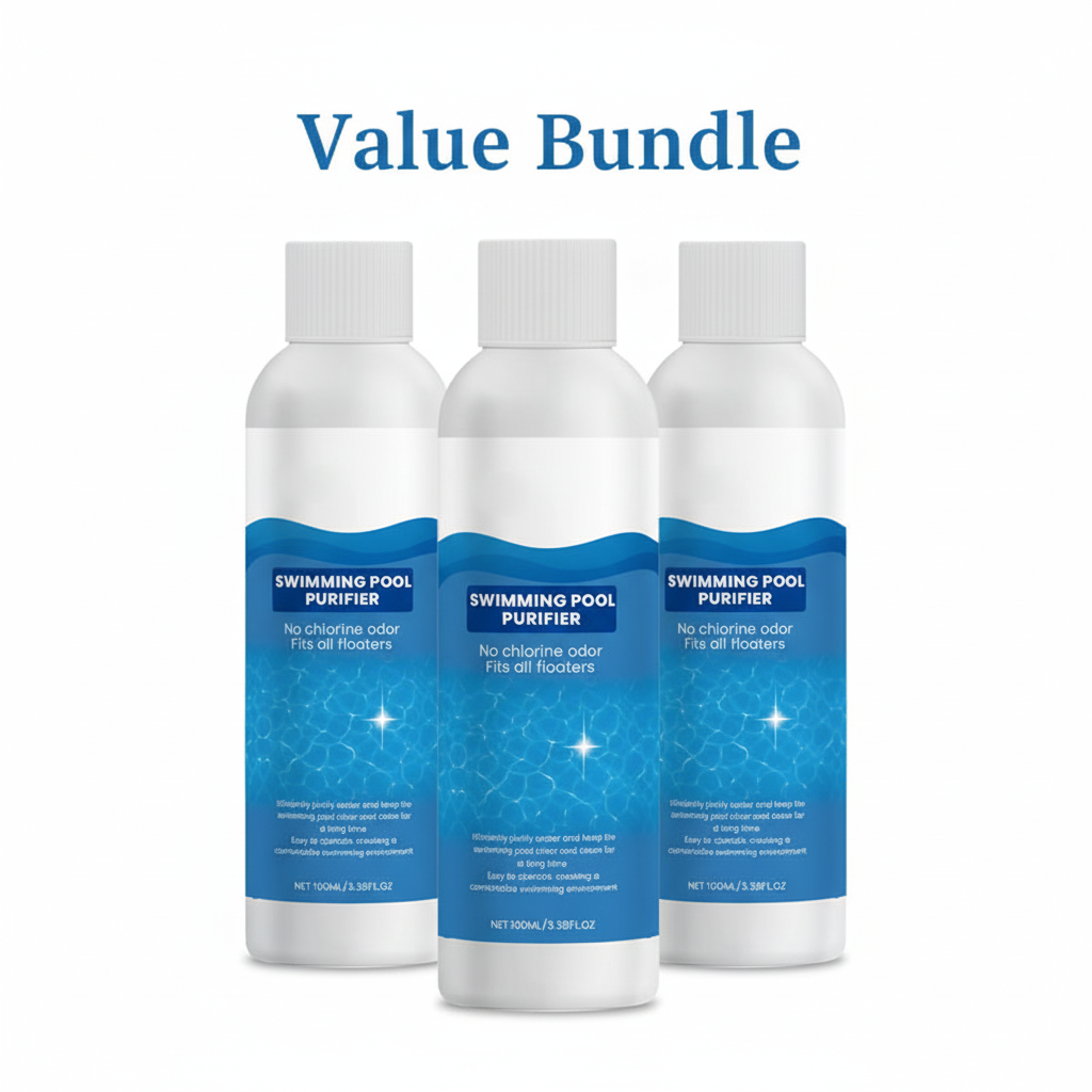 Liquide purifiant pour piscines - une eau cristalline, sans effort ! Dites adieu à l'eau verte et aux produits chimiques agressifs - profitez d'une baignade saine et naturelle