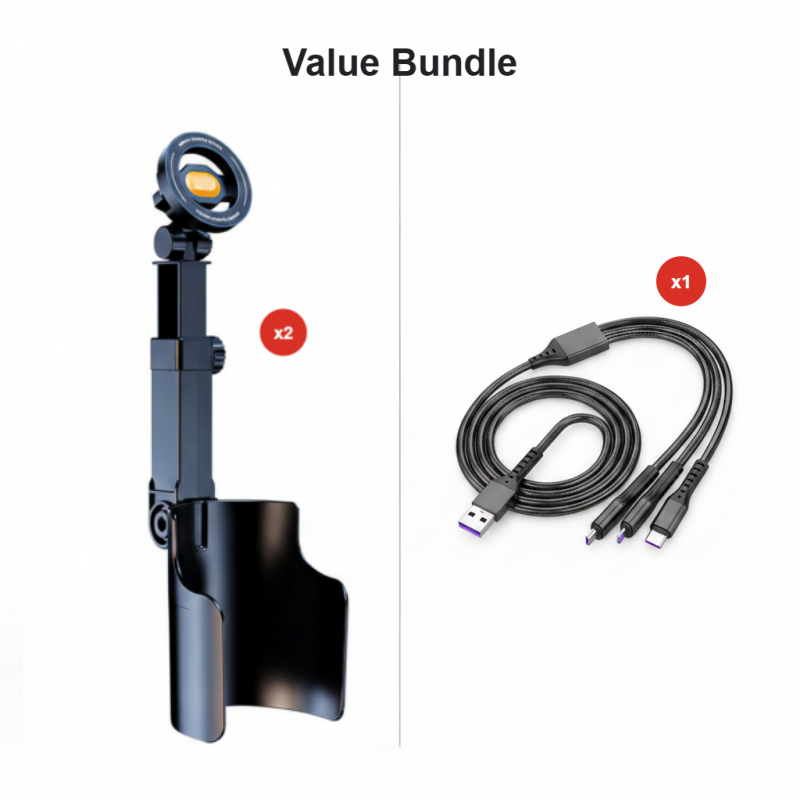 Support Téléphone Voiture Porte-Gobelet – Réglable à 360°, Aimant Puissant N52, Utilisation à Une Main, Compatible Tous Téléphones, Modèles Magnétiques Stables et à Pince pour une Conduite Sûre