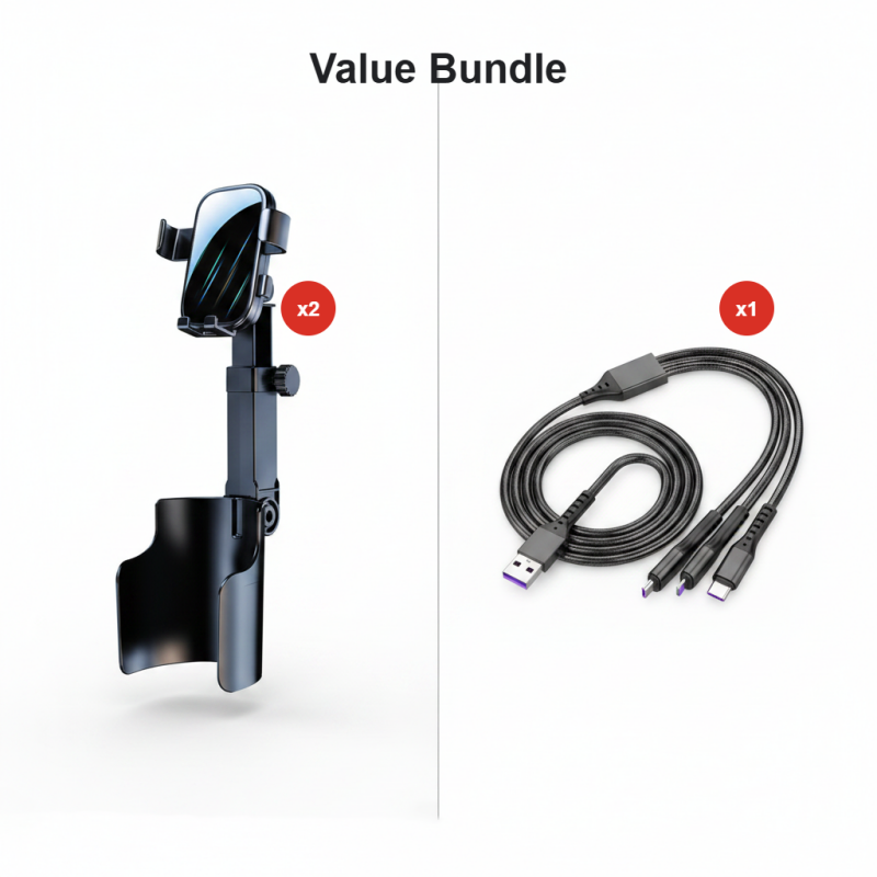 Support Téléphone Voiture Porte-Gobelet – Réglable à 360°, Aimant Puissant N52, Utilisation à Une Main, Compatible Tous Téléphones, Modèles Magnétiques Stables et à Pince pour une Conduite Sûre