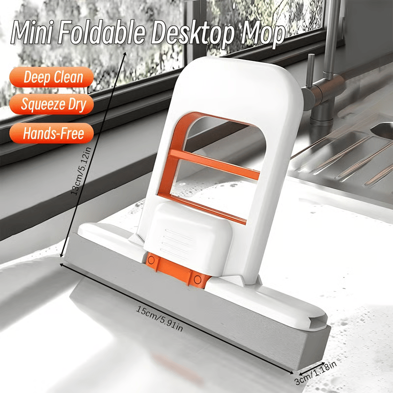 Mini balai serpillère pliable de bureau - Serpillère pour usage humide et sec