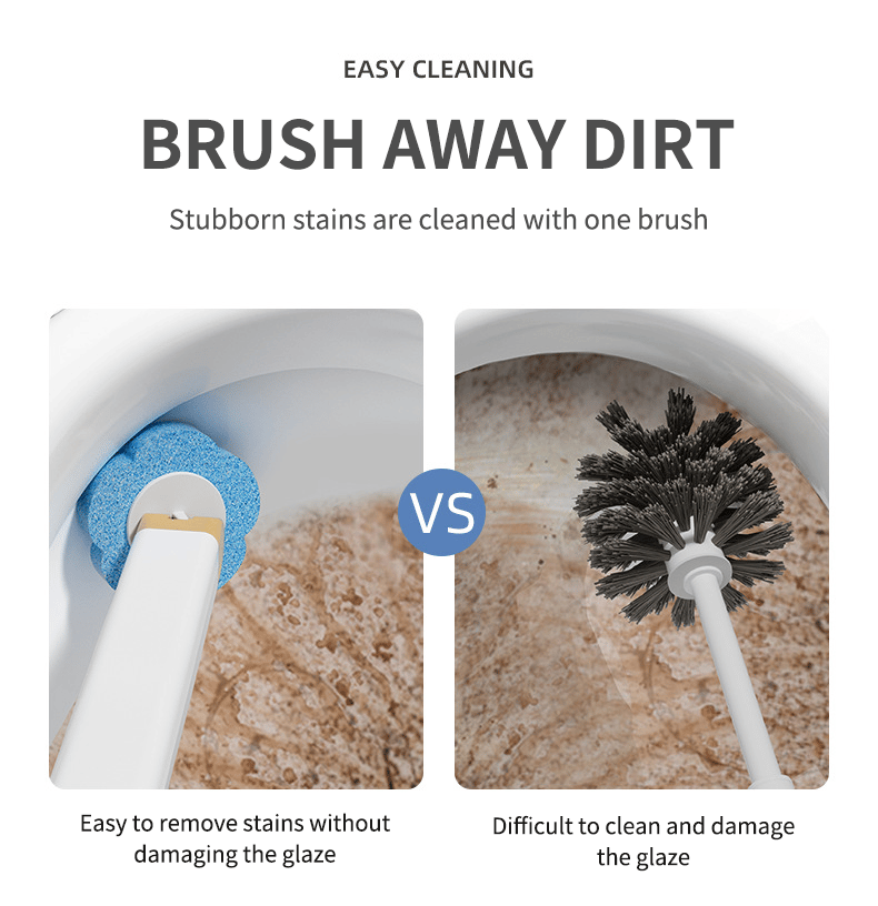 Ensemble brosse de toilette murale innovante à têtes jetables