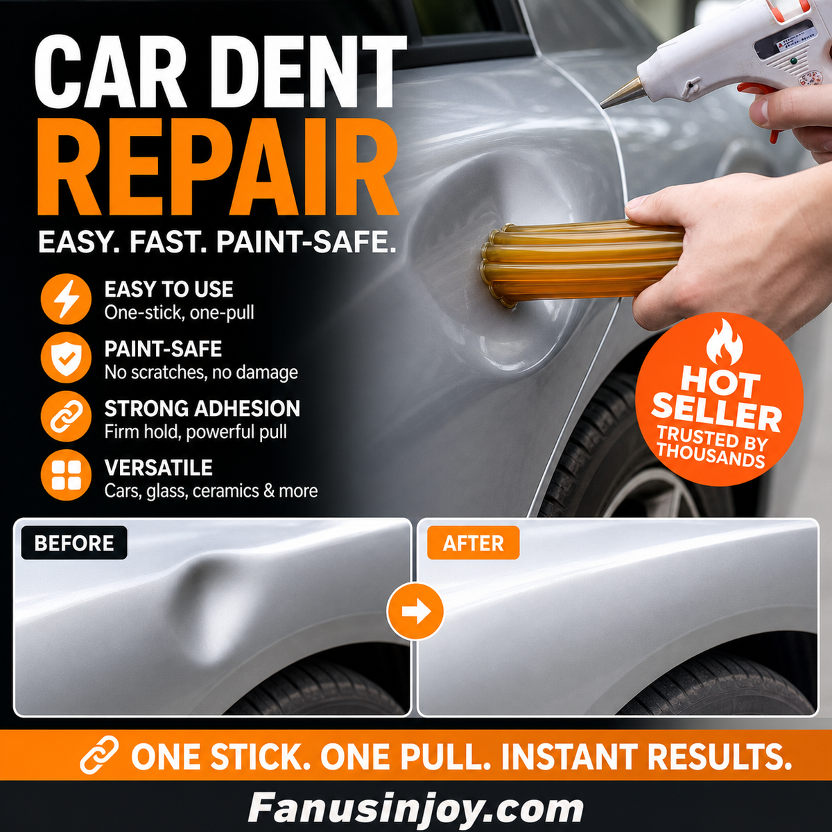 Réparez les bosses de votre voiture sans effort ! Bâton de colle pour débosselage sans peinture
