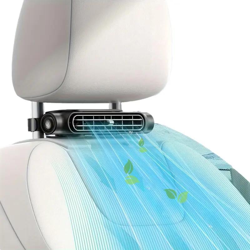 Ventilateur de Siège Auto BreezGoTM – Ventilateur Rechargeable Clip-On 3 Vitesses avec Batterie 3000 mAh | Chargement USB-C pour Voitures, Voitures de Golf et Camping-cars