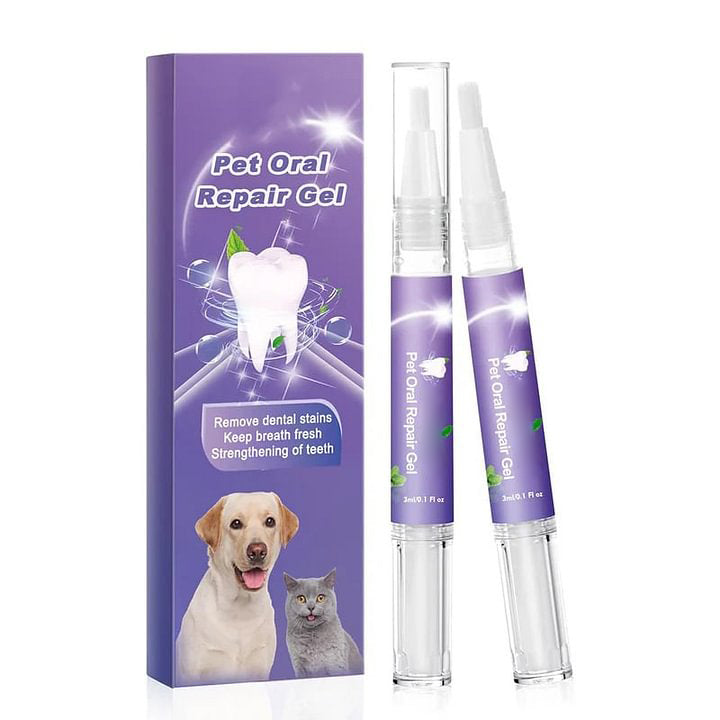 Gel dentaire réparateur pour animaux avec brosse à dents