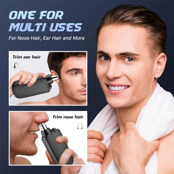 Tondeuse à nez portable rechargeable – Précision indolore, lumière LED intégrée et chargement rapide USB-C – Un accessoire de toilettage essentiel pour homme