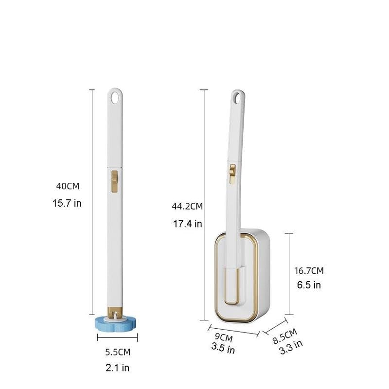 Ensemble brosse de toilette murale innovante à têtes jetables