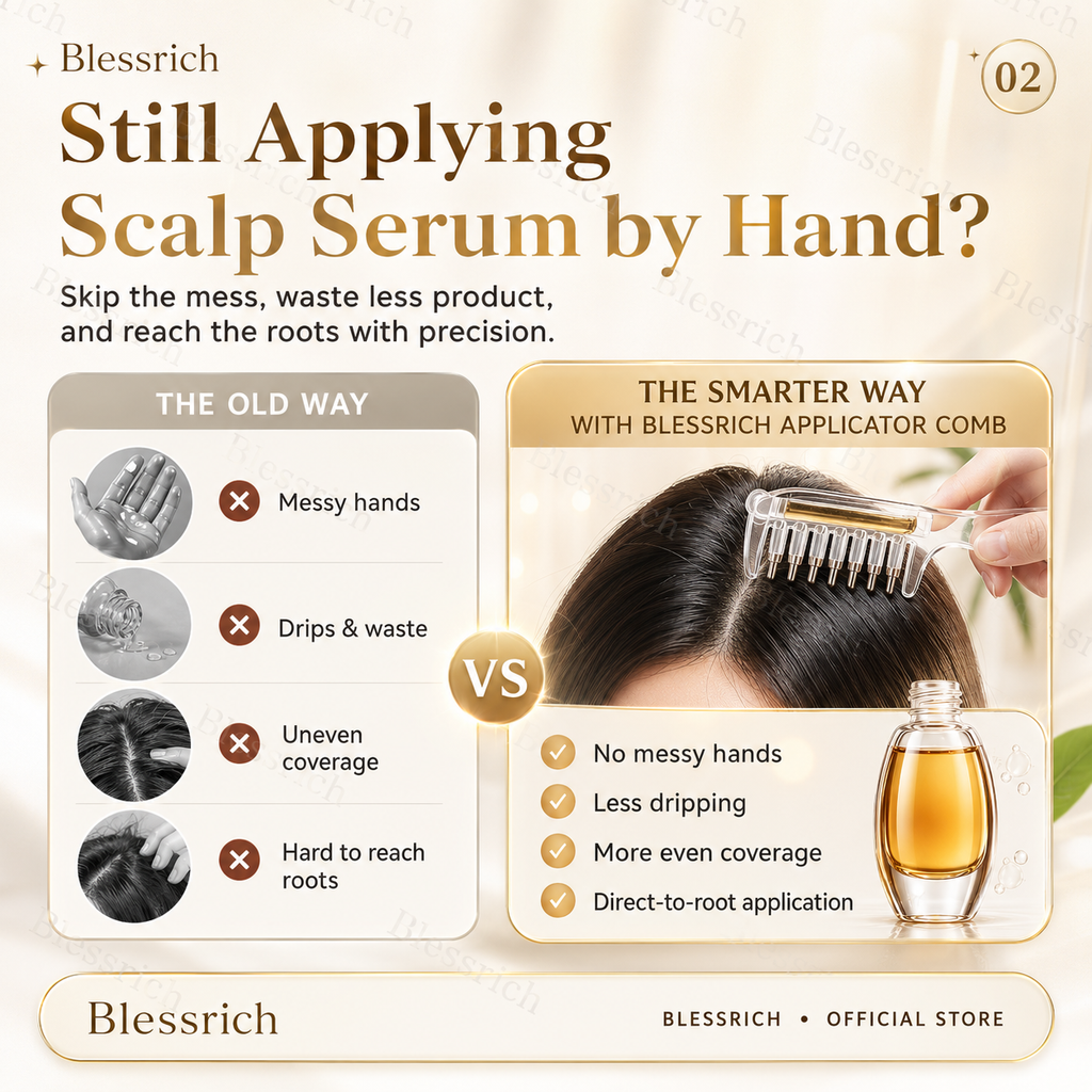 Peigne applicateur de sérum pour le cuir chevelu