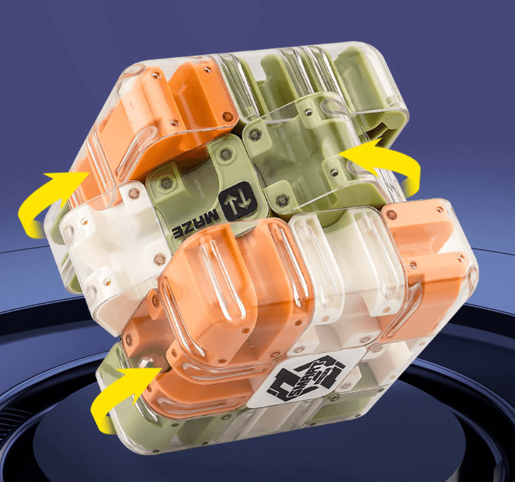 MAINTENANT ! Cube labyrinthe 3D géant - 120 parcours stimulants avec rotation fluide pour le développement cognitif et le plaisir