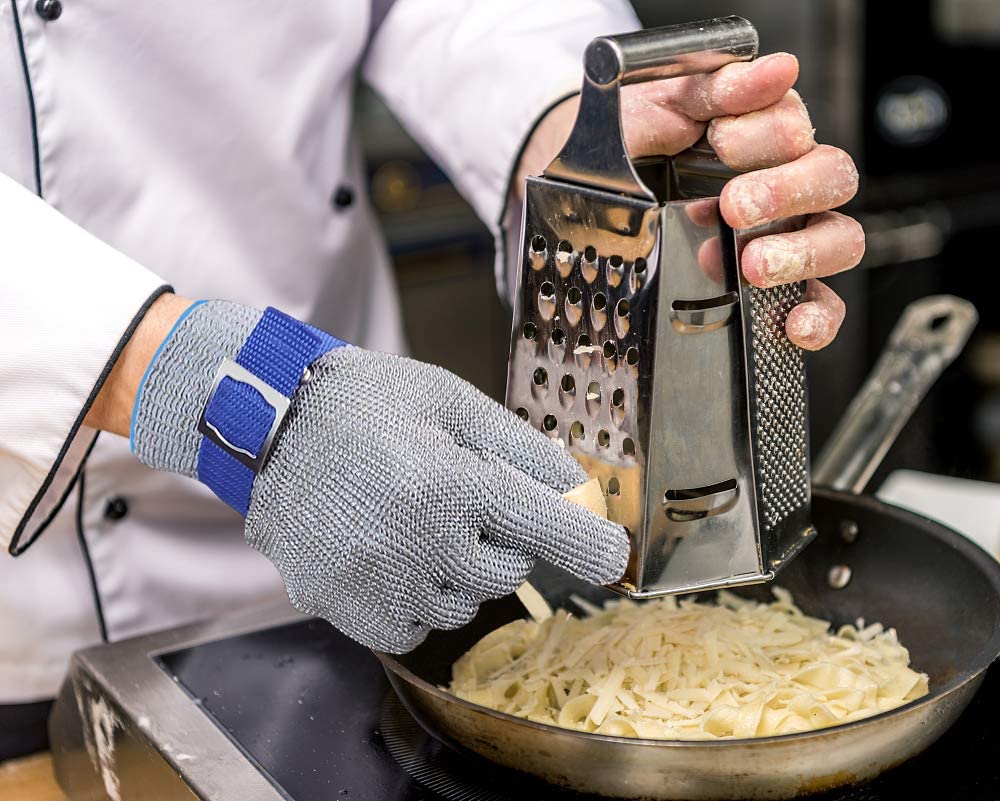 MAINTENANT ! Gant en maille d'acier inoxydable – Niveau de coupe A9 le plus élevé – Parfait pour les bouchers et les chefs – Fini les accidents de couteau !
