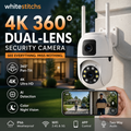 Caméra de sécurité WiFi extérieure à double objectif 4K Pan & Tilt 360°