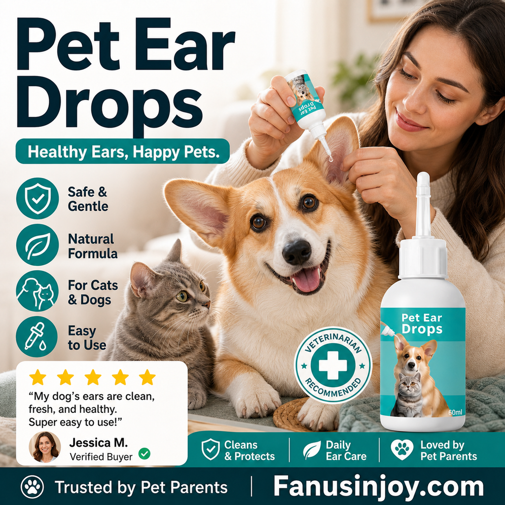Gouttes Nettoyantes Douces pour les Oreilles d'Animaux – Dites Adieu aux Maladies du Conduit Auditif Externe