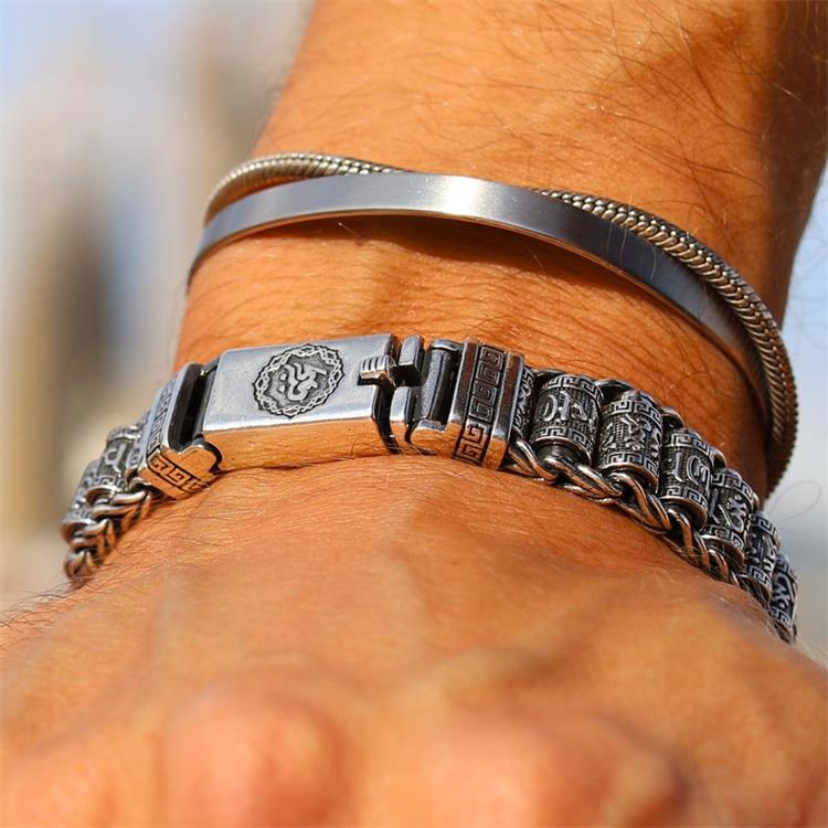 Bracelet Porte-Bonheur à Roue de Prière
