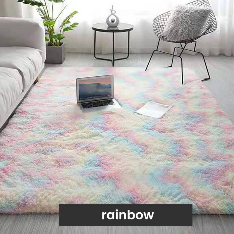 Tapis de sol en peluche dégradé de couleurs
