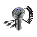 Chargeur de voiture à charge rapide Pxcxu avec câble de charge 3-en-1
