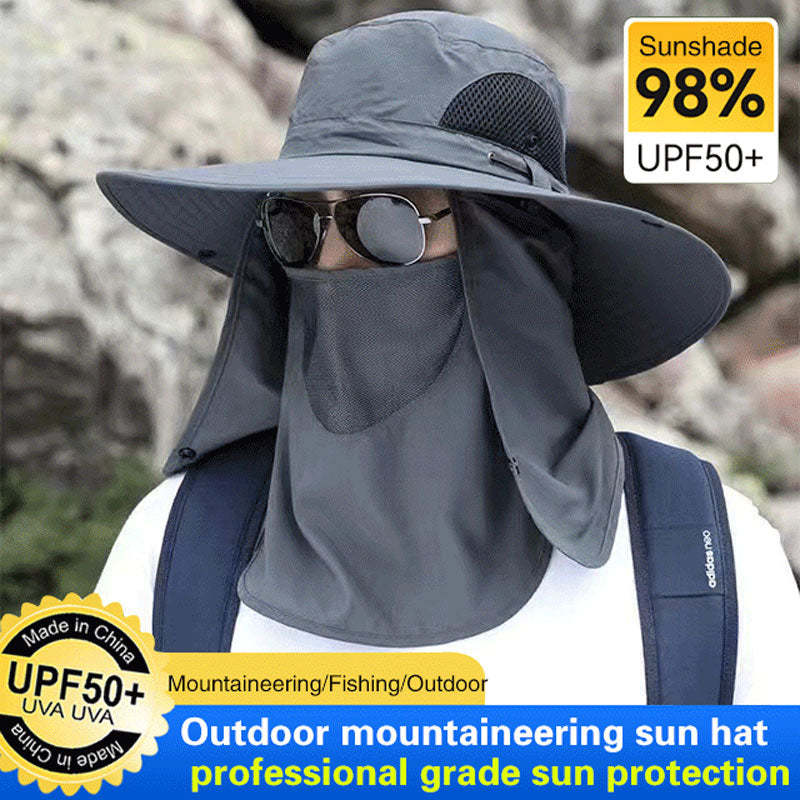 Chapeau de soleil d'alpinisme en plein air - UPF 50+, protection du cou et ventilation pour la randonnée et le trekking