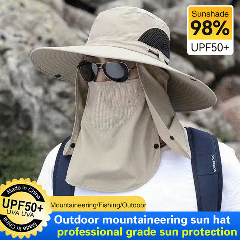 Chapeau de soleil d'alpinisme en plein air - UPF 50+, protection du cou et ventilation pour la randonnée et le trekking