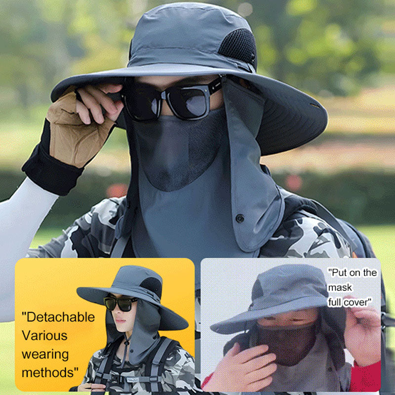 Chapeau de soleil d'alpinisme en plein air - UPF 50+, protection du cou et ventilation pour la randonnée et le trekking