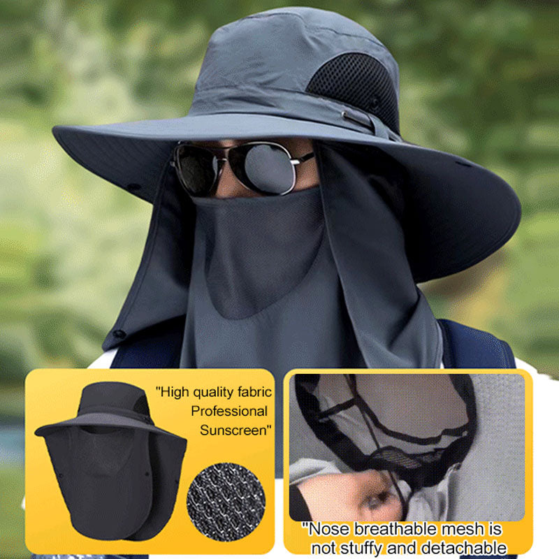 Chapeau de soleil d'alpinisme en plein air - UPF 50+, protection du cou et ventilation pour la randonnée et le trekking