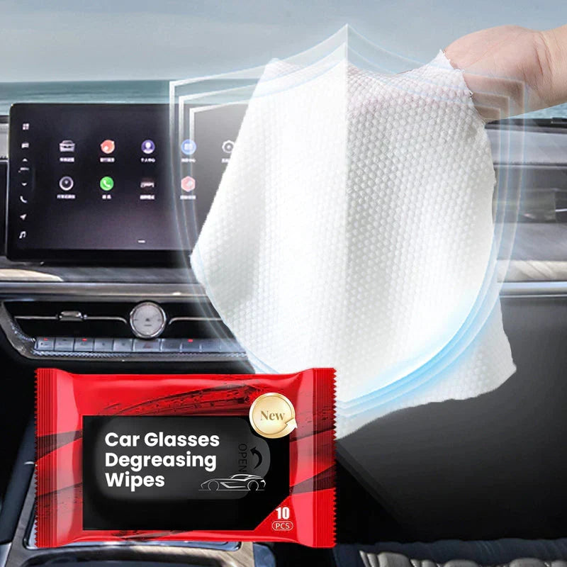 Lingettes pour enlever le film gras sur les vitres de voiture
