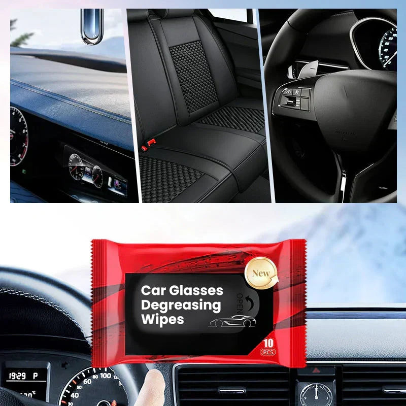 Lingettes pour enlever le film gras sur les vitres de voiture