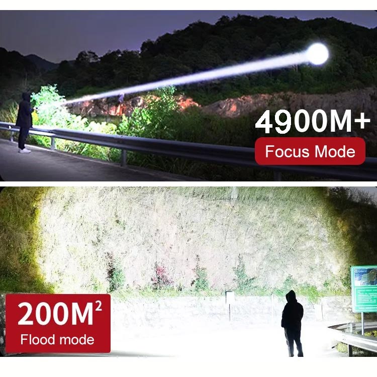 Lampe torche ultra-puissante avec zoom