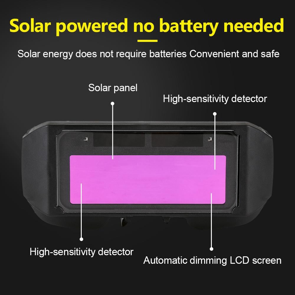 Lunettes de soudage auto-obscurcissantes – Alimentées par énergie solaire, protection UV/IR, monture ajustable