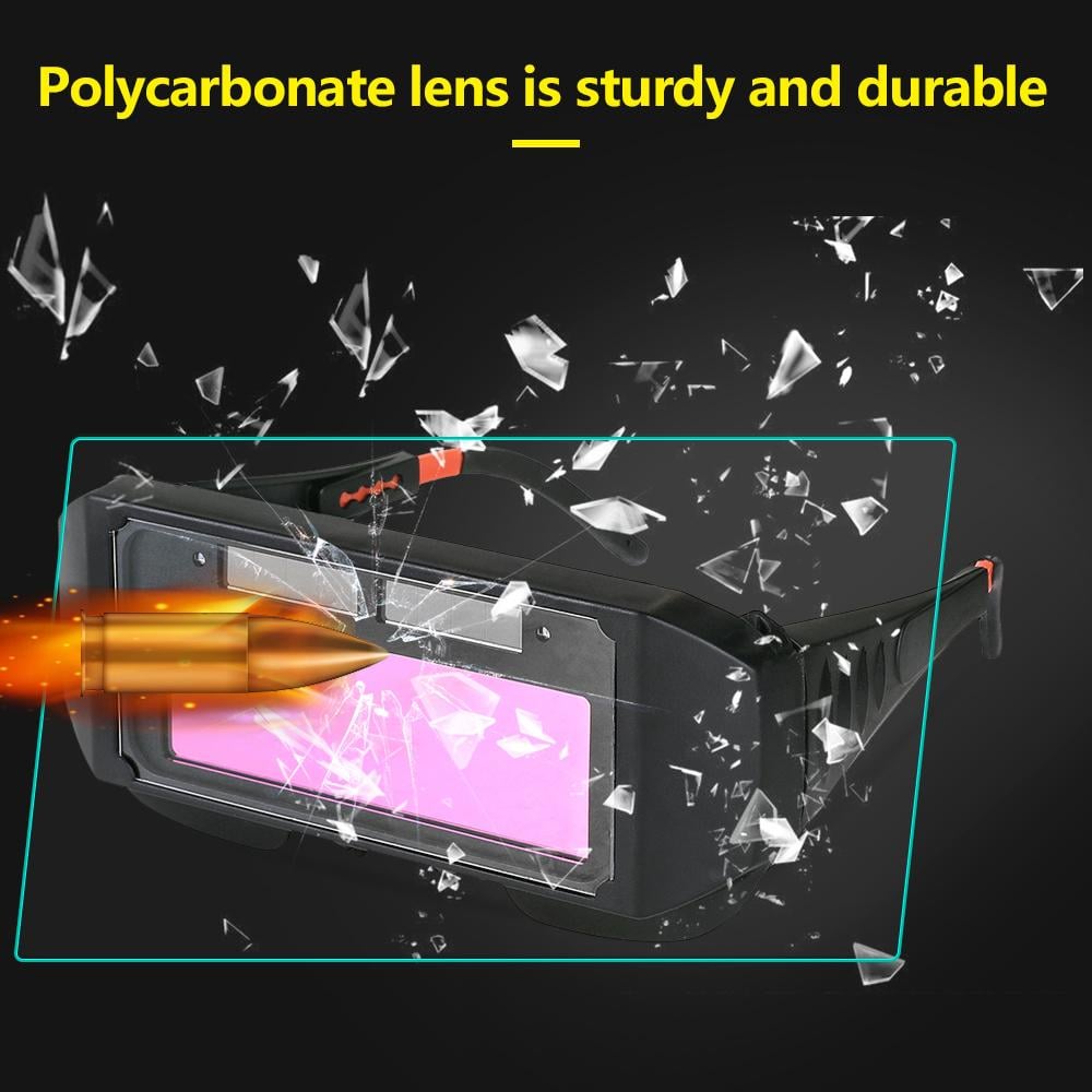 Lunettes de soudage auto-obscurcissantes – Alimentées par énergie solaire, protection UV/IR, monture ajustable